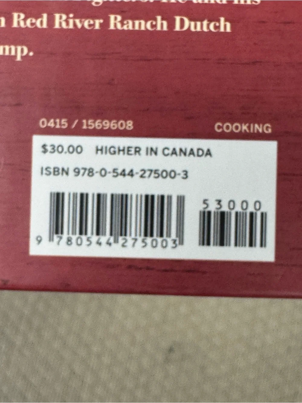A Taste of Cowboy Cookbook Hardback 2015